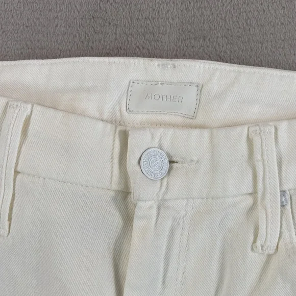 Mother The Looker Crop in Glass Slipper Jeans Women 25 White Slim Fit USA NWOT - Picture 2 of 14